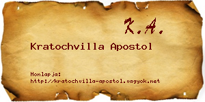 Kratochvilla Apostol névjegykártya